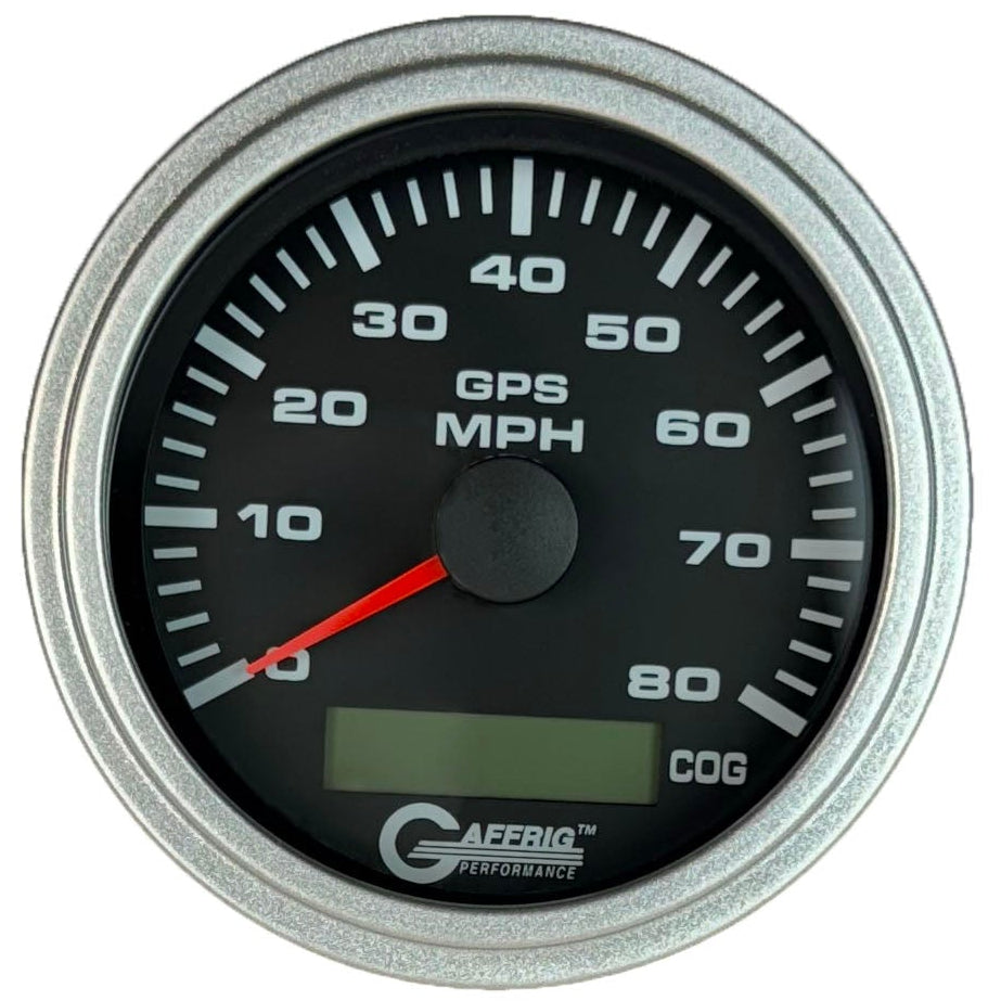 GAFFRIG 3 3/8 INCH GPS ANALOG SPEEDOMETER KIT - BLACK - 80 MPH, 120 MPH, 160 MPH