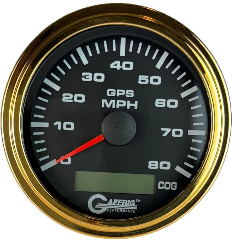 GAFFRIG 3 3/8 INCH GPS ANALOG SPEEDOMETER KIT - BLACK - 80 MPH, 120 MPH, 160 MPH