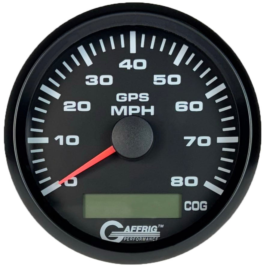 GAFFRIG 3 3/8 INCH GPS ANALOG SPEEDOMETER KIT - BLACK - 80 MPH, 120 MPH, 160 MPH