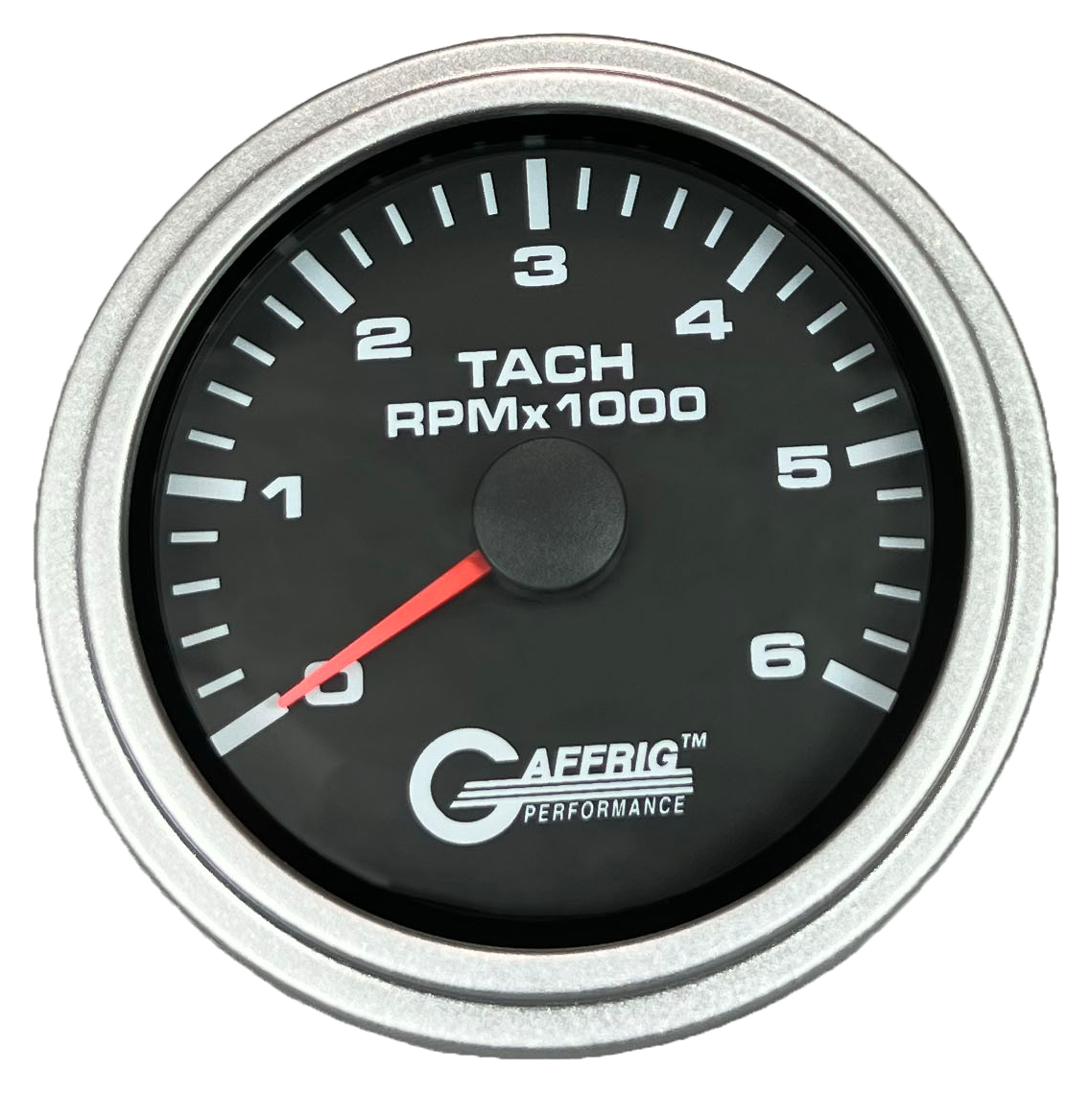 GAFFRIG 3 3/8 INCH TACHOMETER GAUGE 6000, 8000 & 10000 RPM BLACK 6000 / STEP RIM (008) / PLATINUM