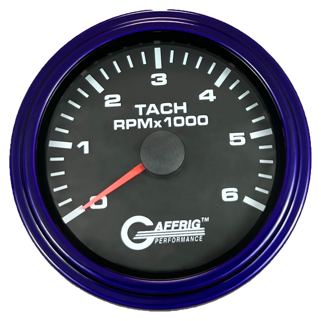 GAFFRIG 3 3/8 INCH TACHOMETER GAUGE 6000, 8000 & 10000 RPM BLACK 6000 / STEP RIM (008) / PURPLE