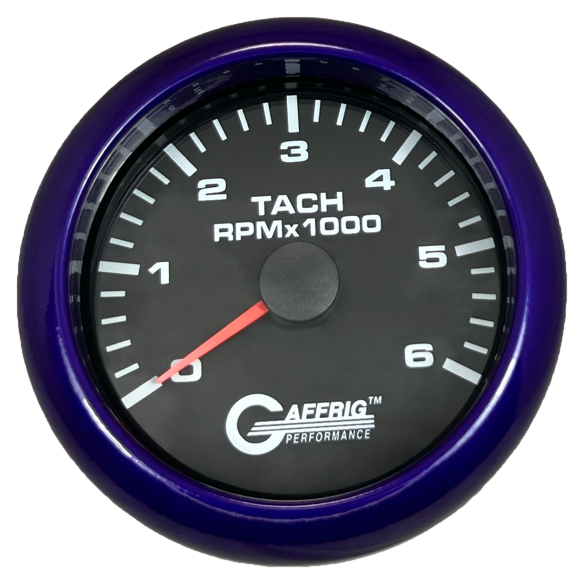 GAFFRIG 3 3/8 INCH TACHOMETER GAUGE 6000, 8000 & 10000 RPM BLACK 6000 / FAT RIM (338) / PURPLE
