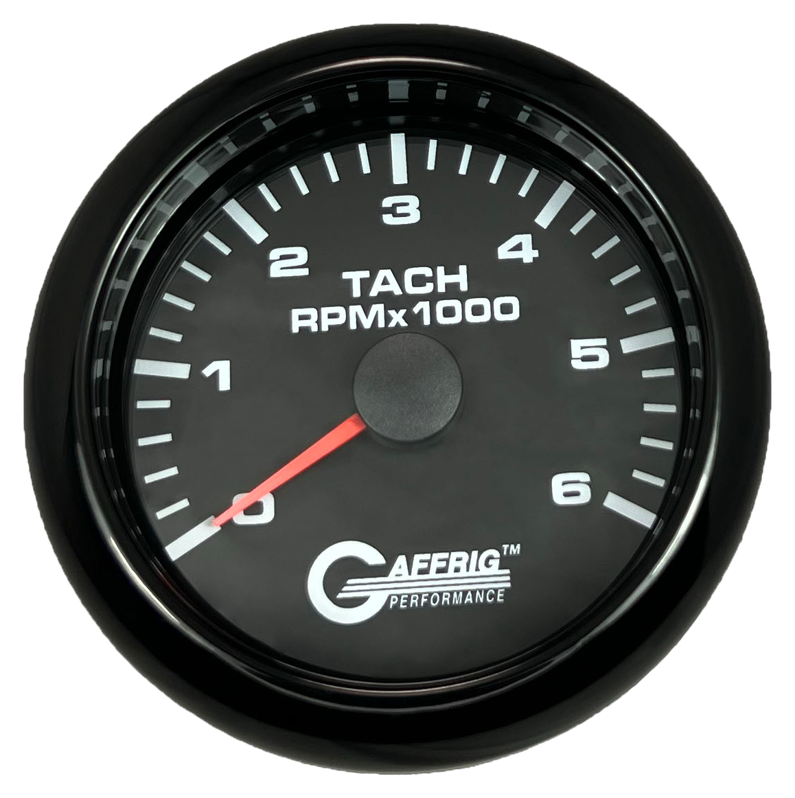 GAFFRIG 3 3/8 INCH TACHOMETER GAUGE 6000, 8000 & 10000 RPM BLACK 6000 / FAT RIM (338) / BLACK