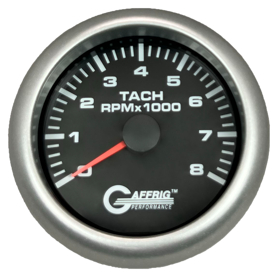 GAFFRIG 3 3/8 INCH TACHOMETER GAUGE 6000, 8000 & 10000 RPM BLACK 8000 / FAT RIM (338) / PLATINUM