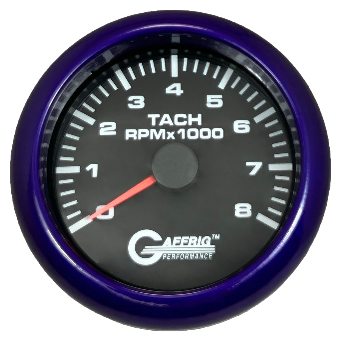 GAFFRIG 3 3/8 INCH TACHOMETER GAUGE 6000, 8000 & 10000 RPM BLACK 8000 / FAT RIM (338) / PURPLE