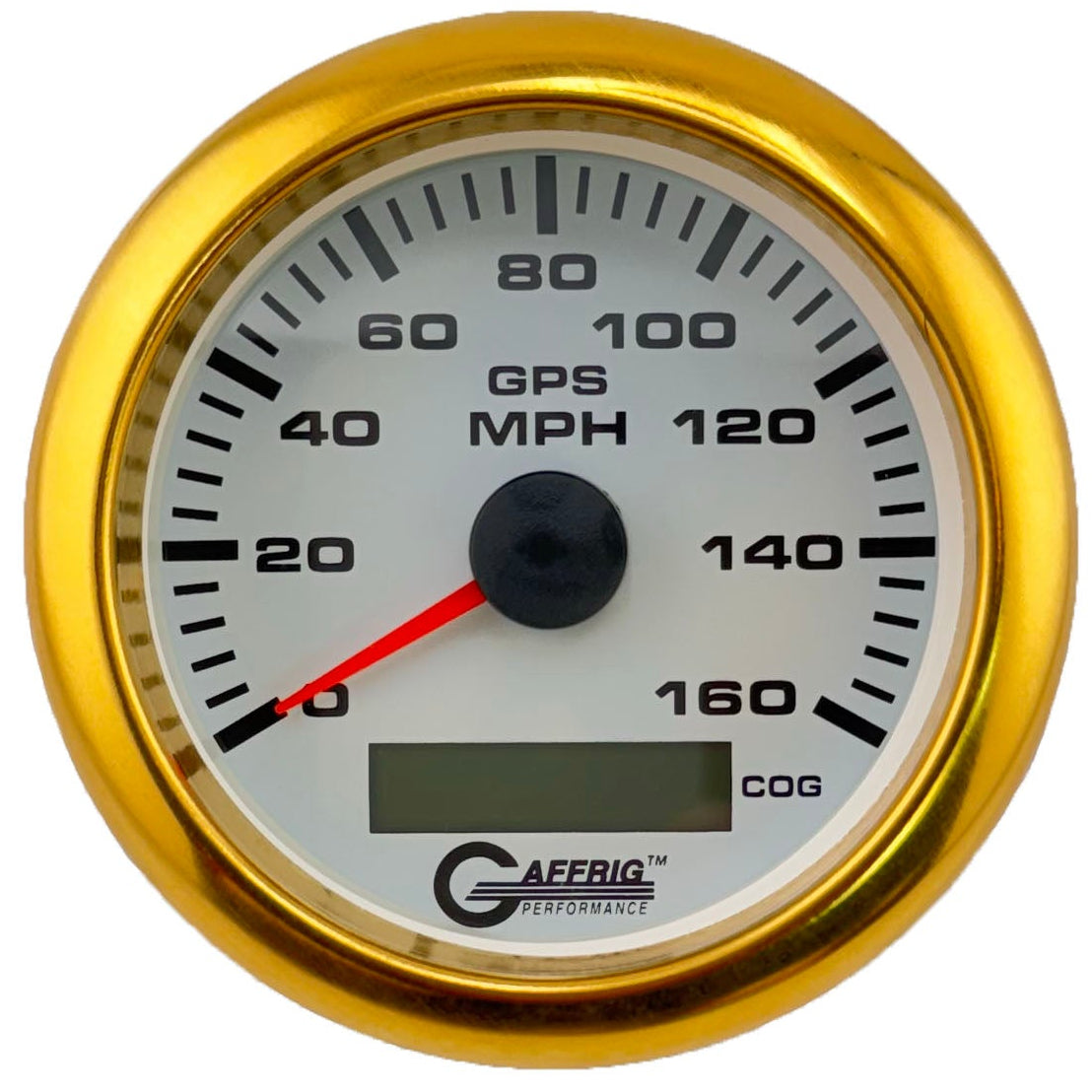 GAFFRIG 3 3/8 INCH GPS SPEEDOMETER KIT - WHITE - 80 MPH, 120 MPH, 160 MPH