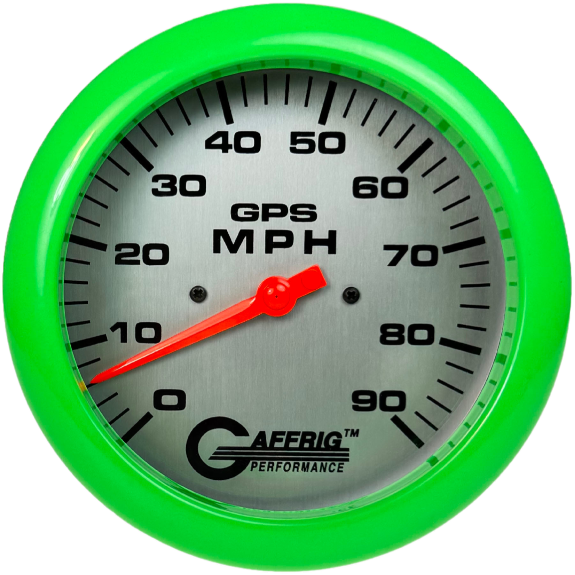 GAFFRIG 4 5/8 INCH GPS SPEEDOMETER - HEAD ONLY - PLATINUM - 90 MPH, 120 MPH, 180 MPH