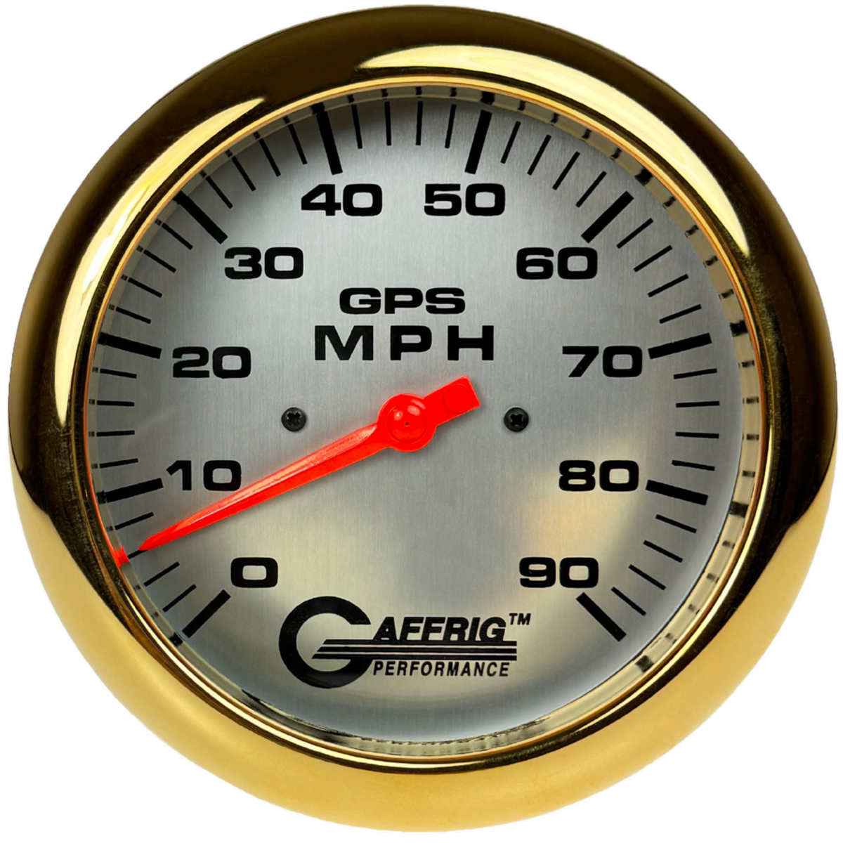 GAFFRIG 4 5/8 INCH GPS SPEEDOMETER - HEAD ONLY - PLATINUM - 90 MPH, 120 MPH, 180 MPH