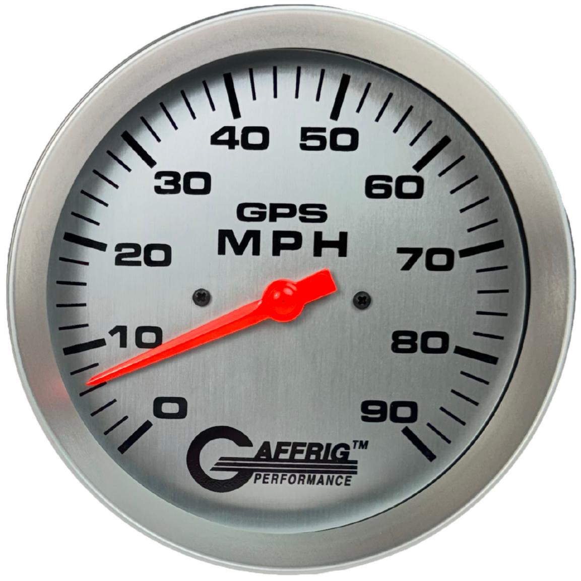 GAFFRIG 4 5/8 INCH GPS SPEEDOMETER - HEAD ONLY - PLATINUM - 90 MPH, 120 MPH, 180 MPH