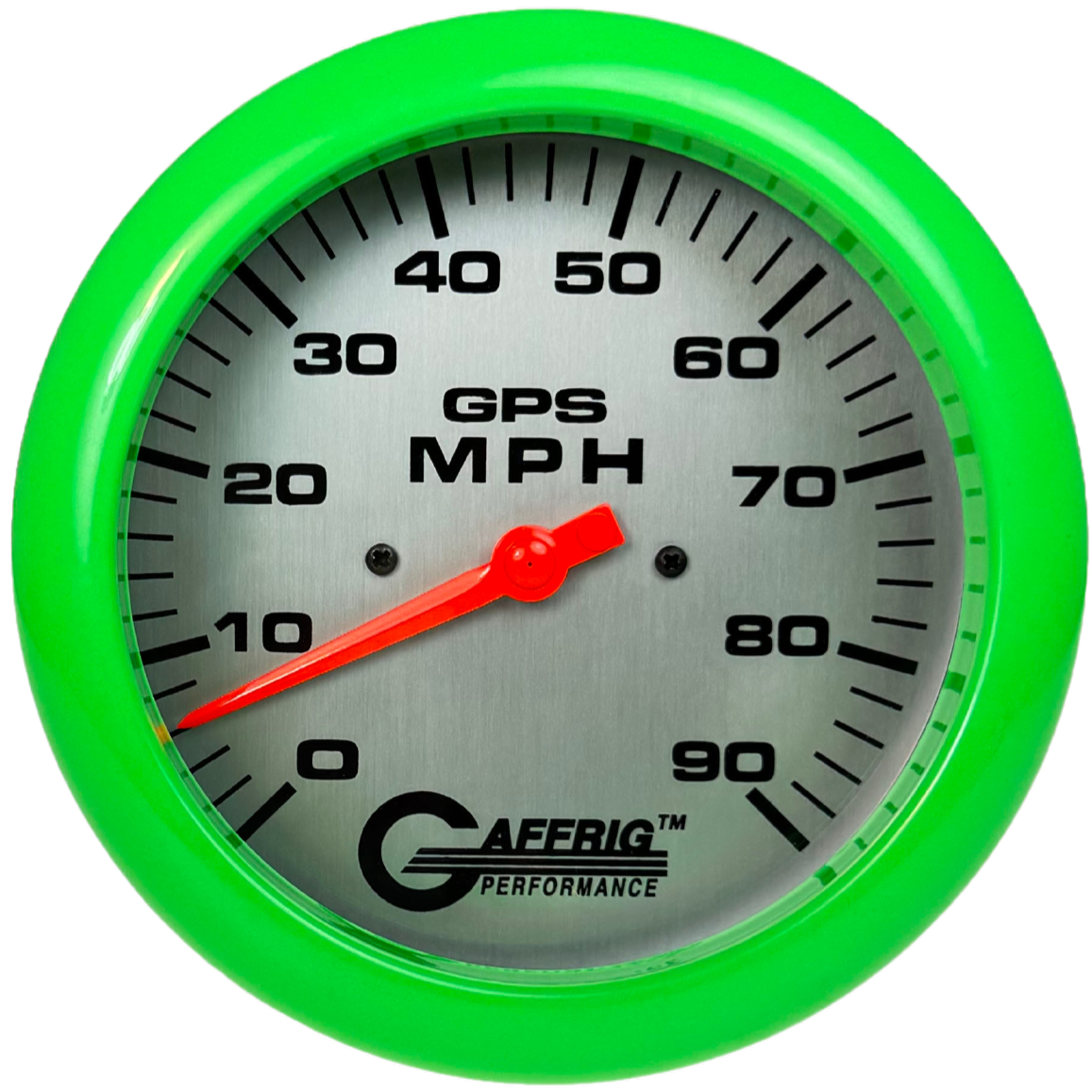 GAFFRIG 4 5/8 GPS ANALOG SPEEDOMETER KIT - PLATINUM - 90 MPH, 120 MPH, 180 MPH