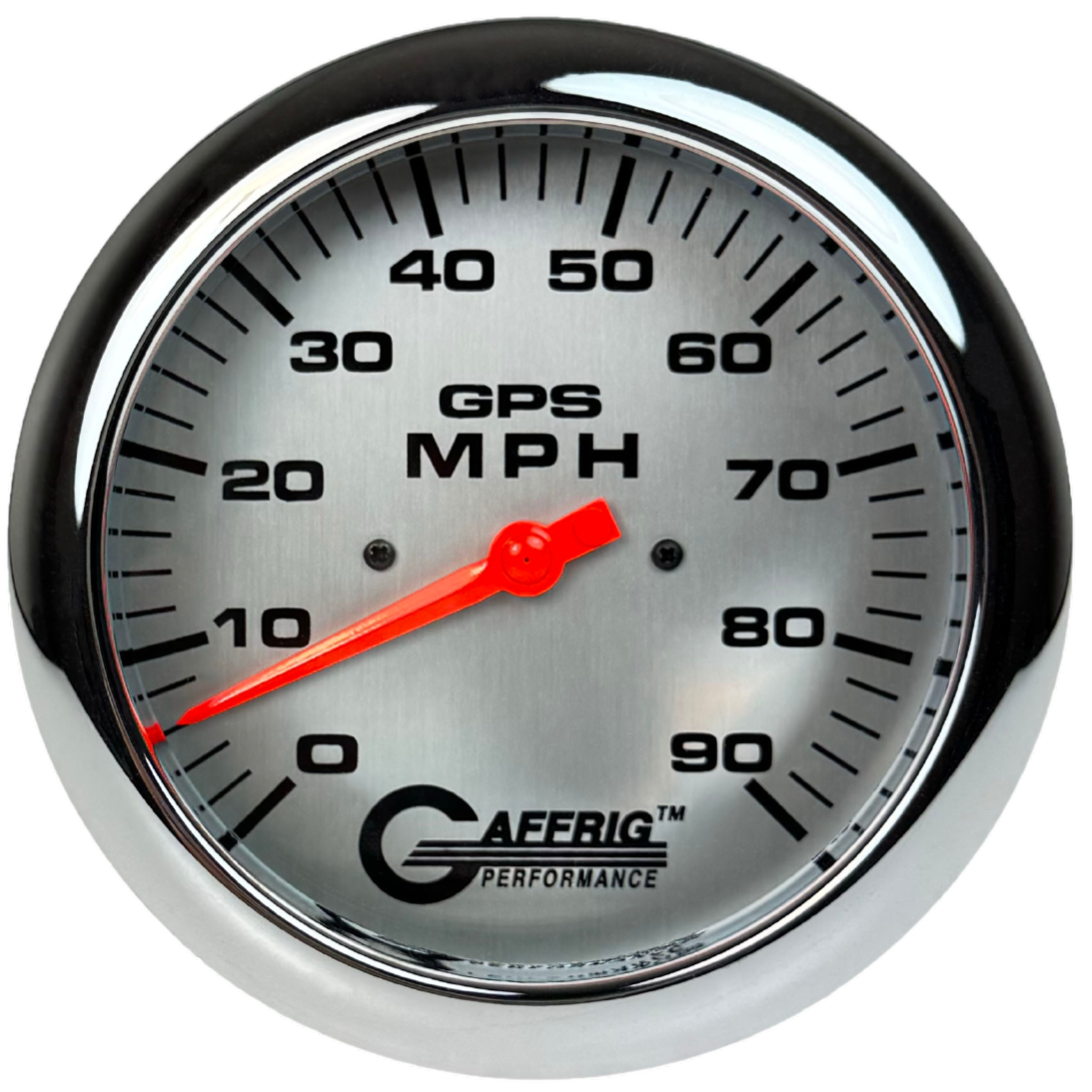 GAFFRIG 4 5/8 GPS ANALOG SPEEDOMETER KIT - PLATINUM - 90 MPH, 120 MPH, 180 MPH