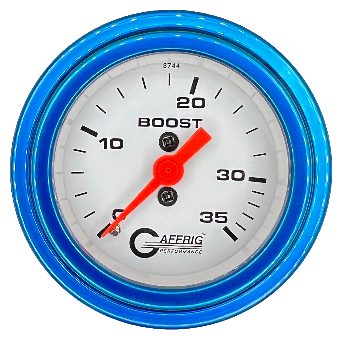 GAFFRIG 2 INCH MECHANICAL BOOST 0-35 PSI GAUGE STEP RIM (002) / BLUE / WHITE