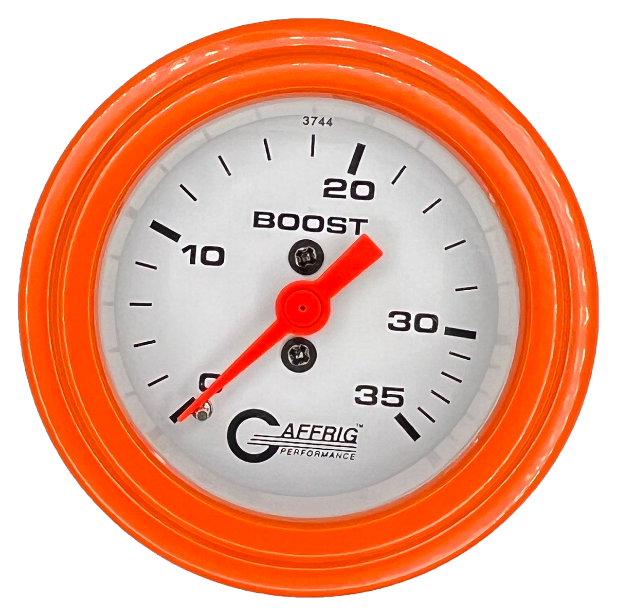 GAFFRIG 2 INCH MECHANICAL BOOST 0-35 PSI GAUGE STEP RIM (002) / ORANGE / WHITE