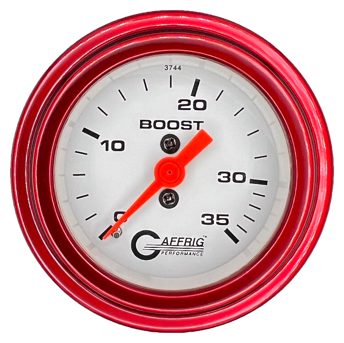 GAFFRIG 2 INCH MECHANICAL BOOST 0-35 PSI GAUGE STEP RIM (002) / RED / WHITE