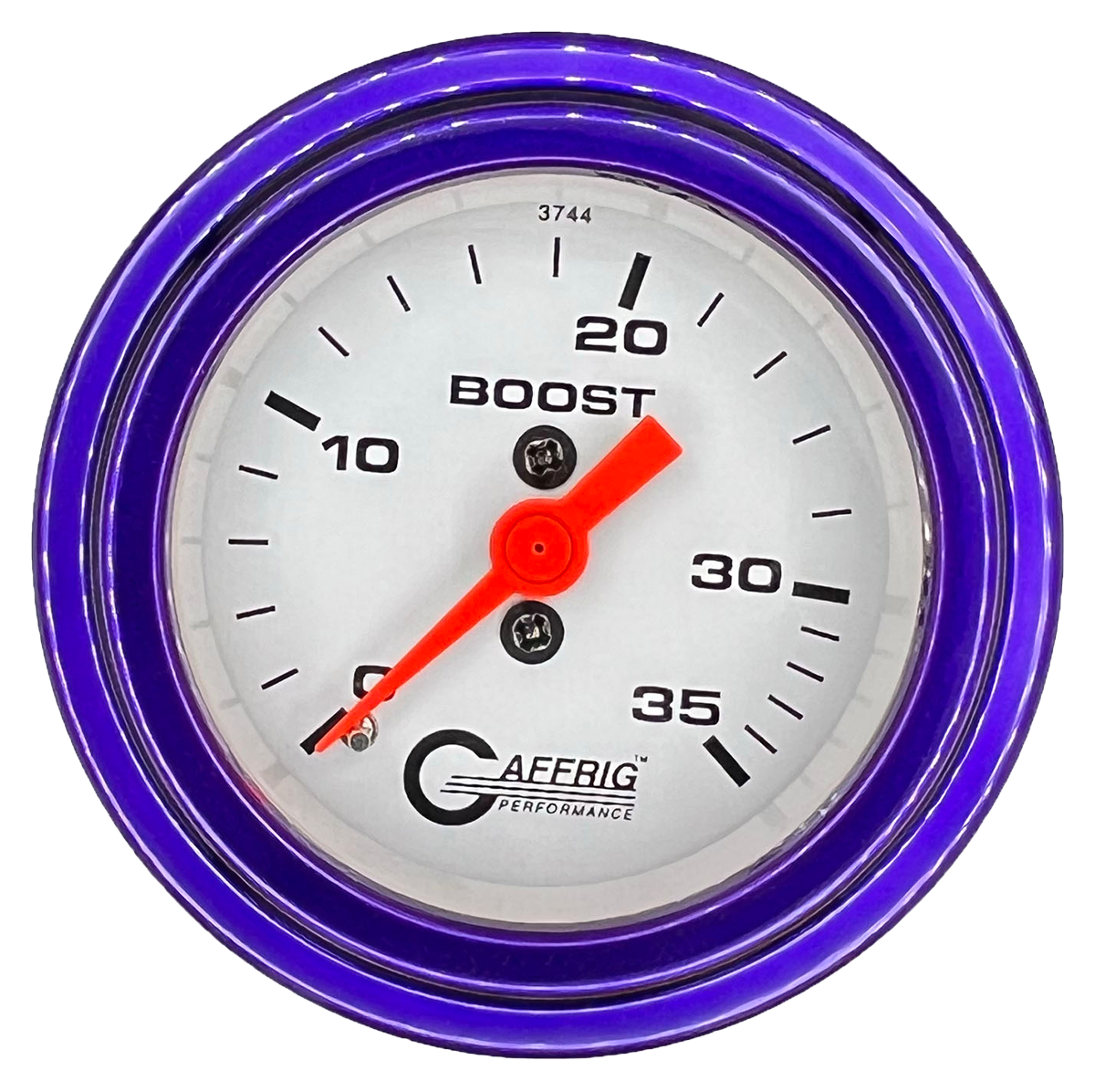 GAFFRIG 2 INCH MECHANICAL BOOST 0-35 PSI GAUGE STEP RIM (002) / PURPLE / WHITE