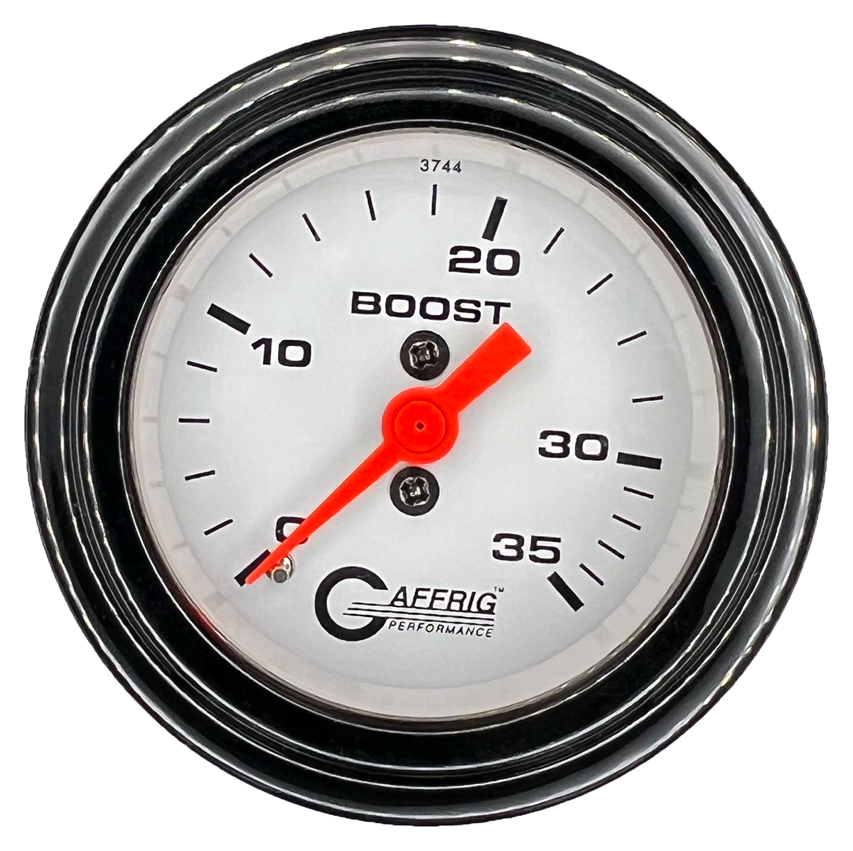GAFFRIG 2 INCH MECHANICAL BOOST 0-35 PSI GAUGE STEP RIM (002) / BLACK / WHITE