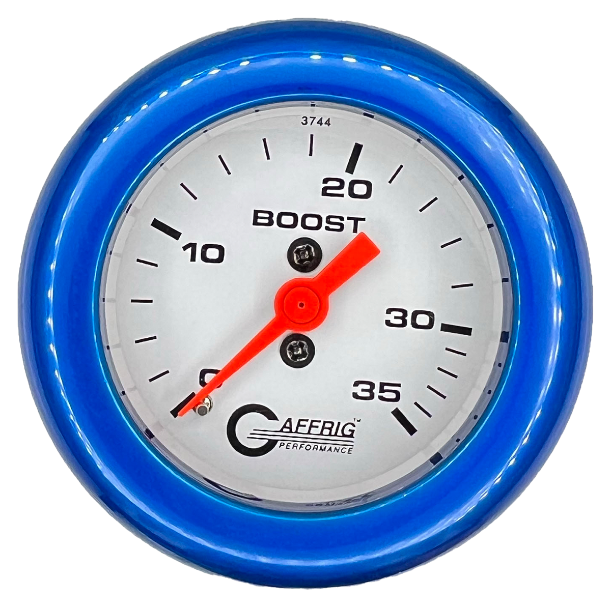 GAFFRIG 2 INCH MECHANICAL BOOST 0-35 PSI GAUGE FAT RIM (218) / BLUE / WHITE