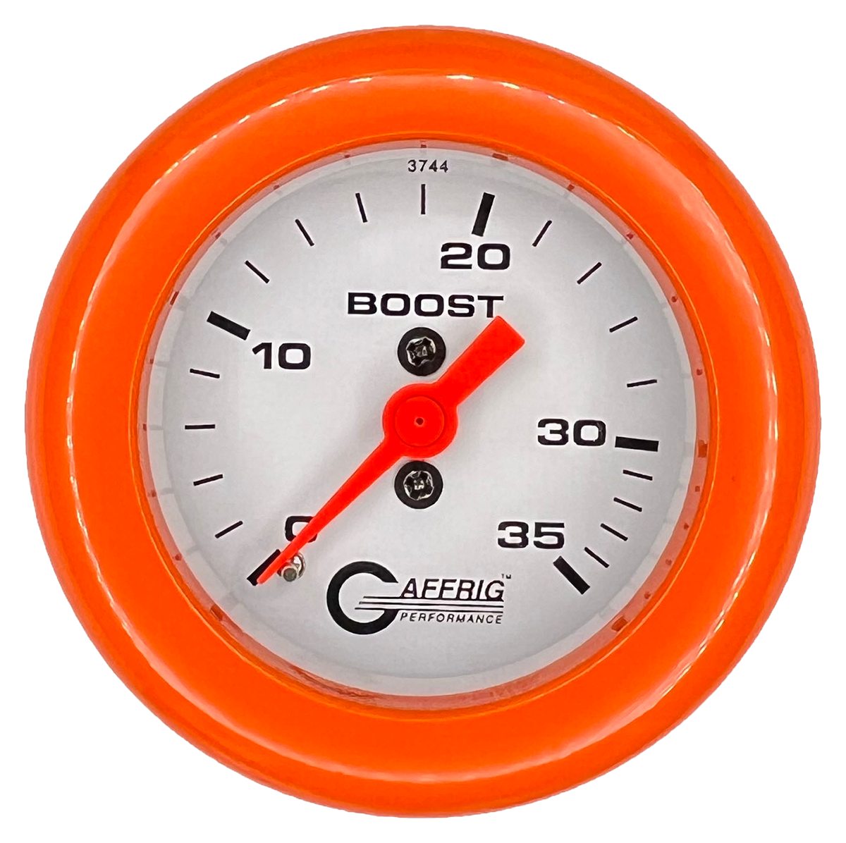 GAFFRIG 2 INCH MECHANICAL BOOST 0-35 PSI GAUGE FAT RIM (218) / ORANGE / WHITE