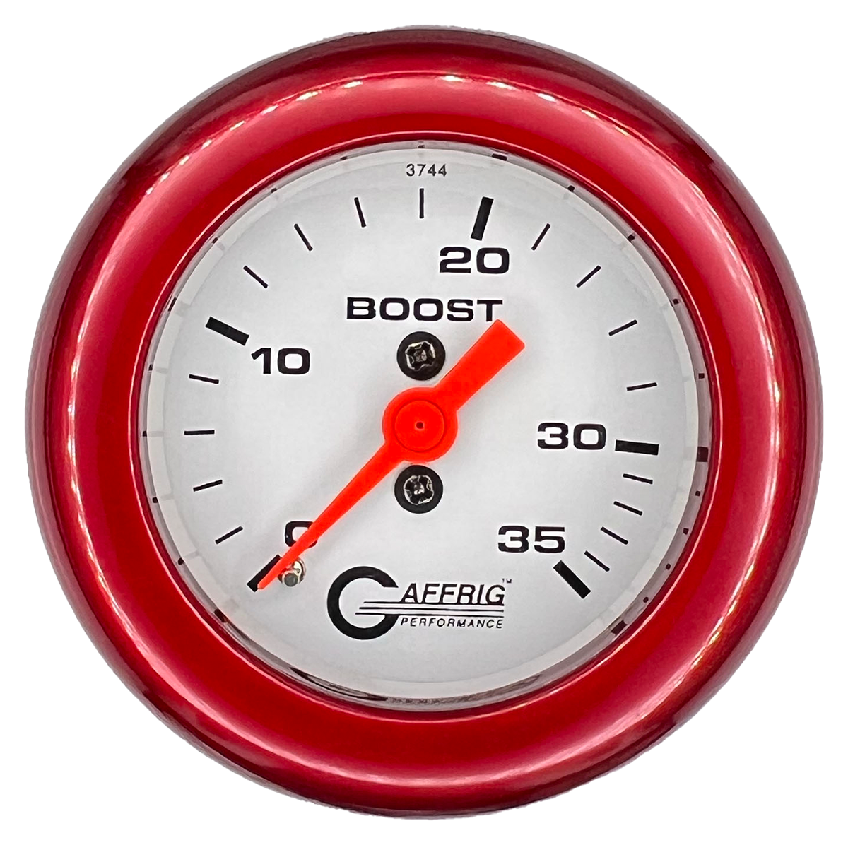 GAFFRIG 2 INCH MECHANICAL BOOST 0-35 PSI GAUGE FAT RIM (218) / RED / WHITE