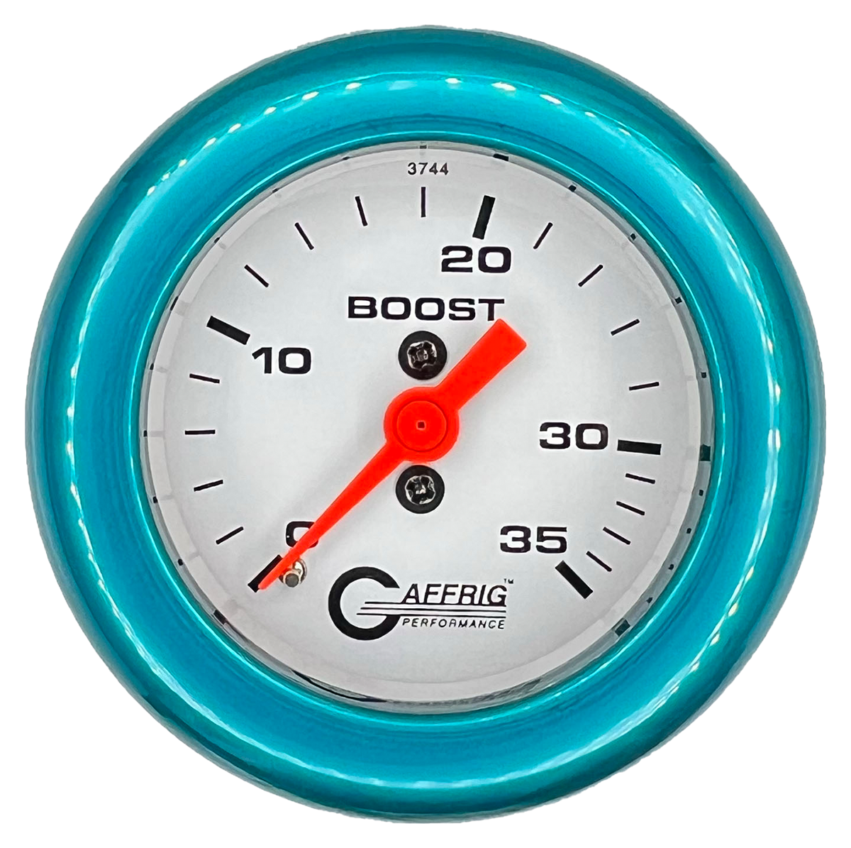 GAFFRIG 2 INCH MECHANICAL BOOST 0-35 PSI GAUGE FAT RIM (218) / TEAL / WHITE