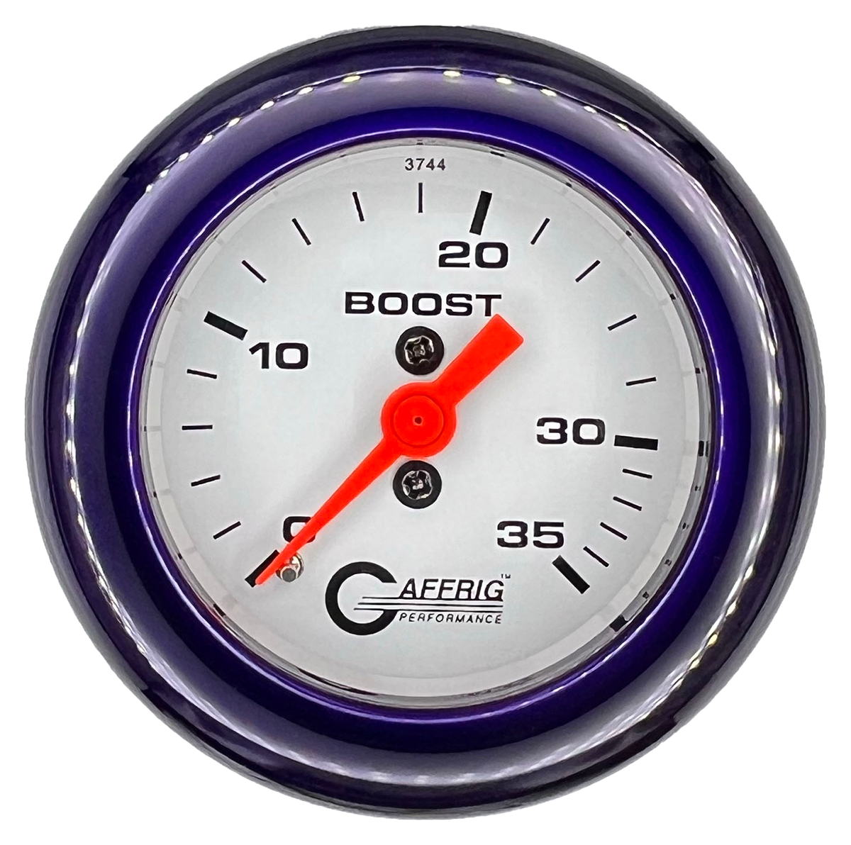 GAFFRIG 2 INCH MECHANICAL BOOST 0-35 PSI GAUGE FAT RIM (218) / PURPLE / WHITE