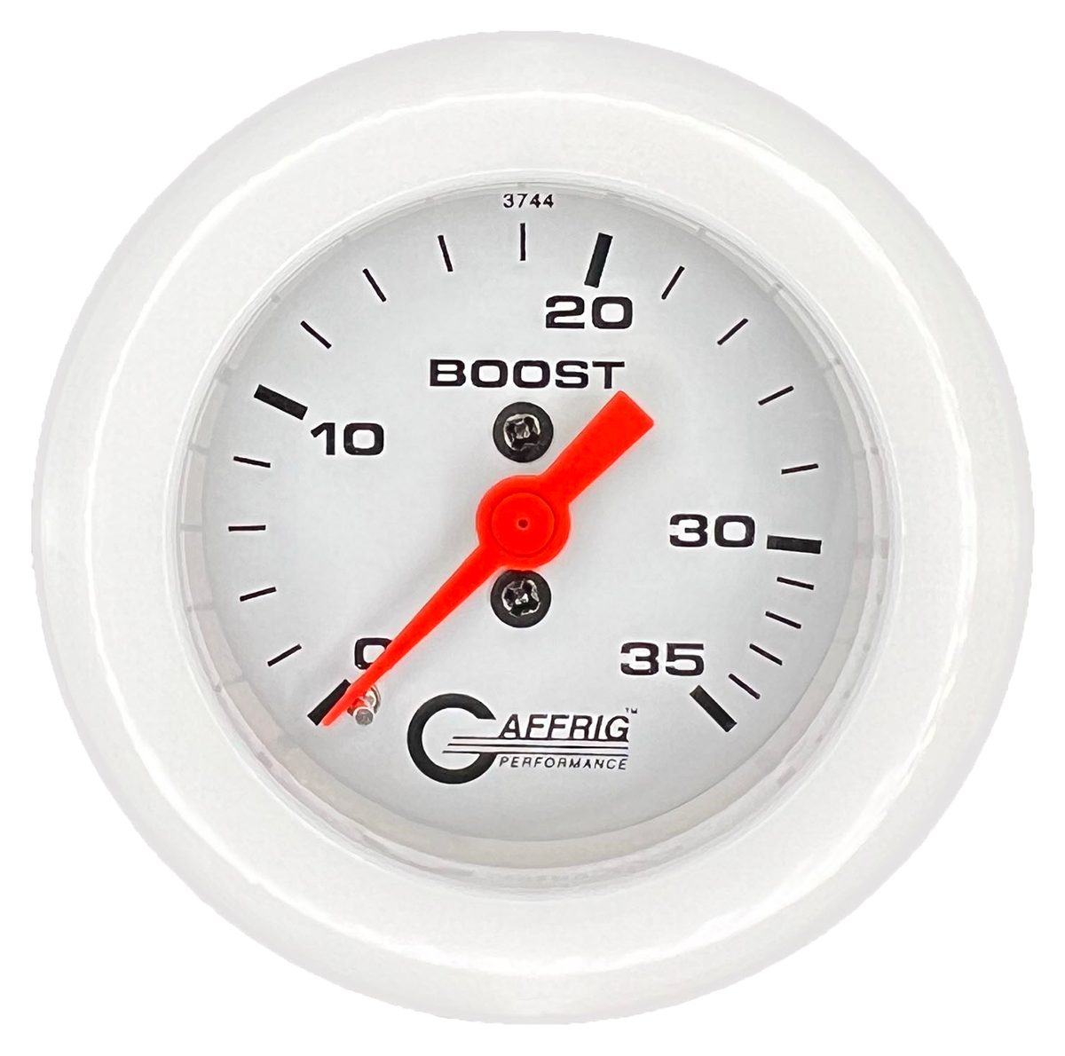 GAFFRIG 2 INCH MECHANICAL BOOST 0-35 PSI GAUGE FAT RIM (218) / WHITE / WHITE