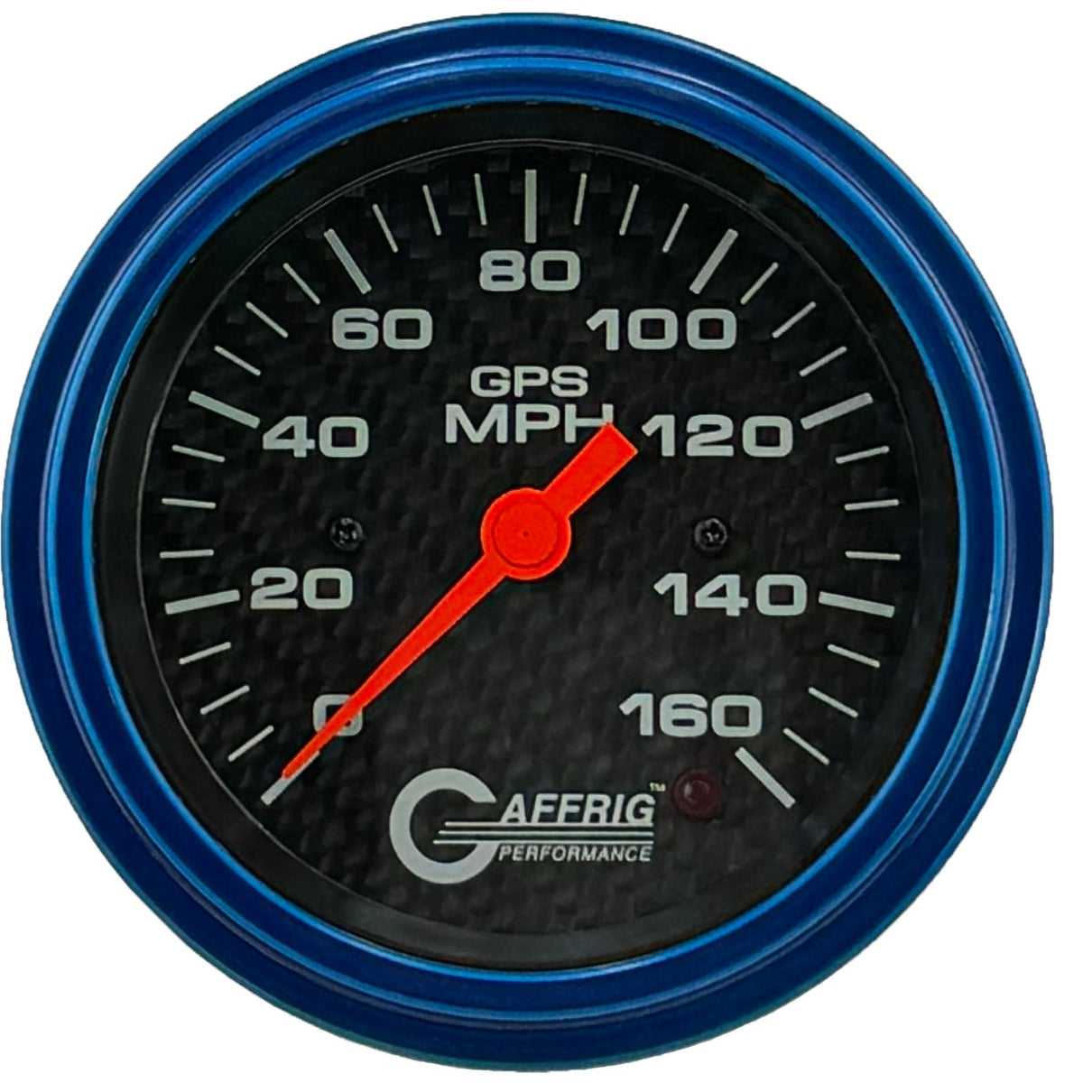 GAFFRIG 3 3/8 INCH GPS ANALOG SPEEDOMETER KIT - CARBON FIBER - 90 MPH, 120 MPH, 160 MPH