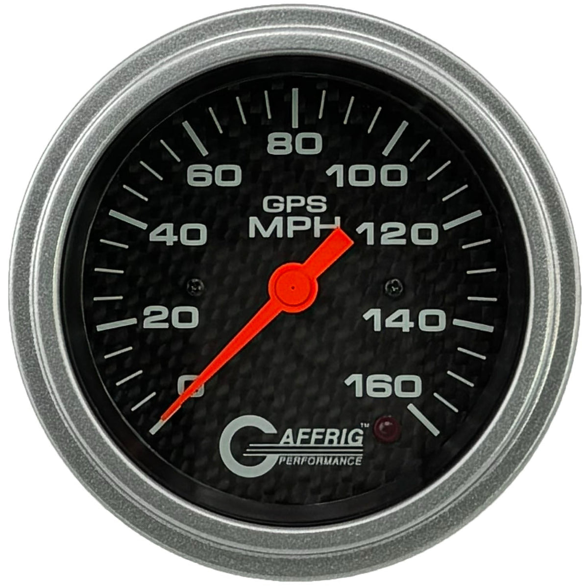 GAFFRIG 3 3/8 INCH GPS ANALOG SPEEDOMETER KIT - CARBON FIBER - 90 MPH, 120 MPH, 160 MPH