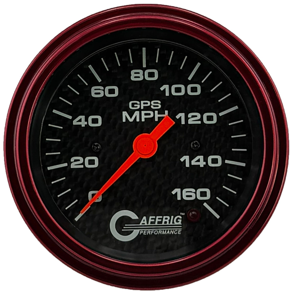 GAFFRIG 3 3/8 INCH GPS ANALOG SPEEDOMETER KIT - CARBON FIBER - 90 MPH, 120 MPH, 160 MPH