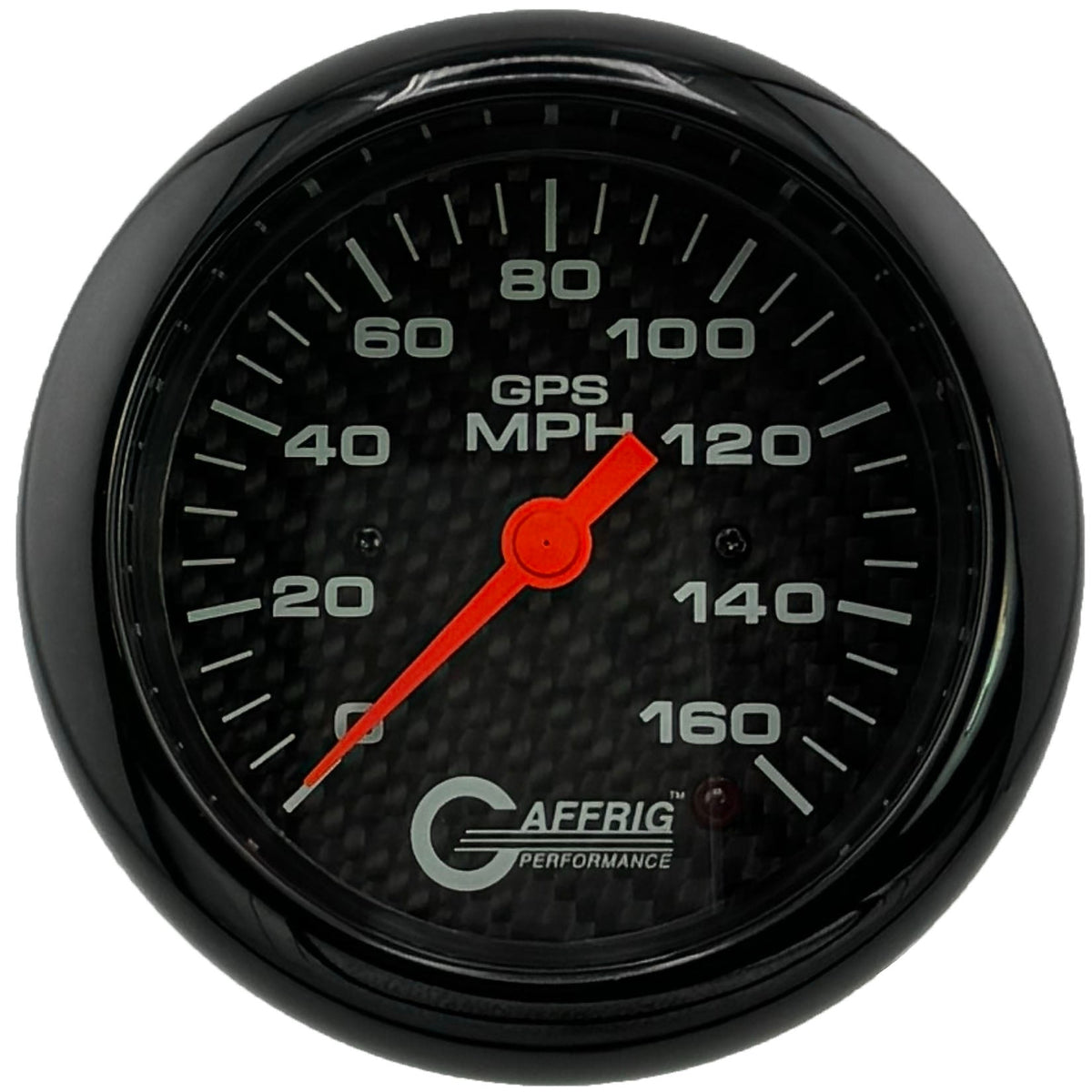GAFFRIG 3 3/8 INCH GPS ANALOG SPEEDOMETER KIT - CARBON FIBER - 90 MPH, 120 MPH, 160 MPH