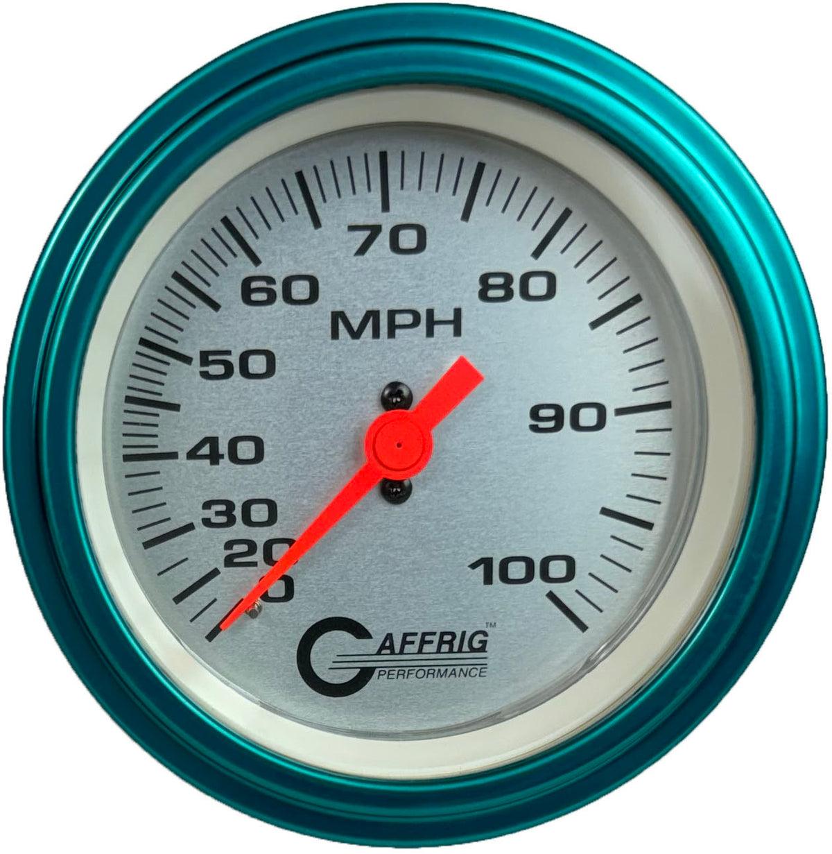 GAFFRIG 3 3/8 INCH MECHANICAL DRY SPEEDOMETER 100 MPH KIT - WHITE, BLACK, PLATINUM