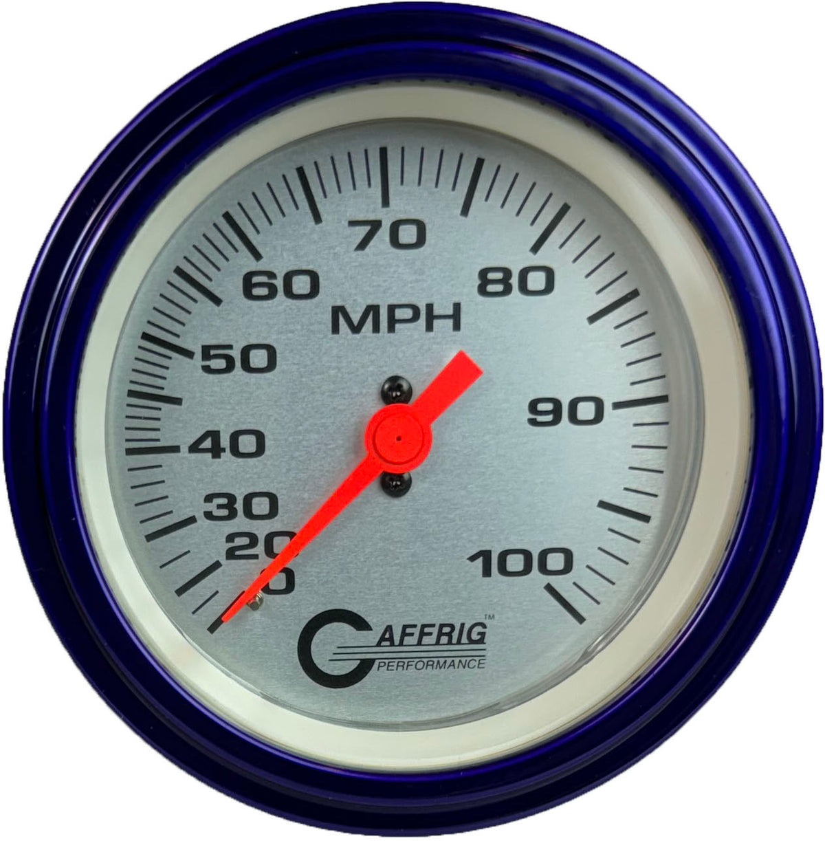 GAFFRIG 3 3/8 INCH MECHANICAL DRY SPEEDOMETER 100 MPH KIT - WHITE, BLACK, PLATINUM