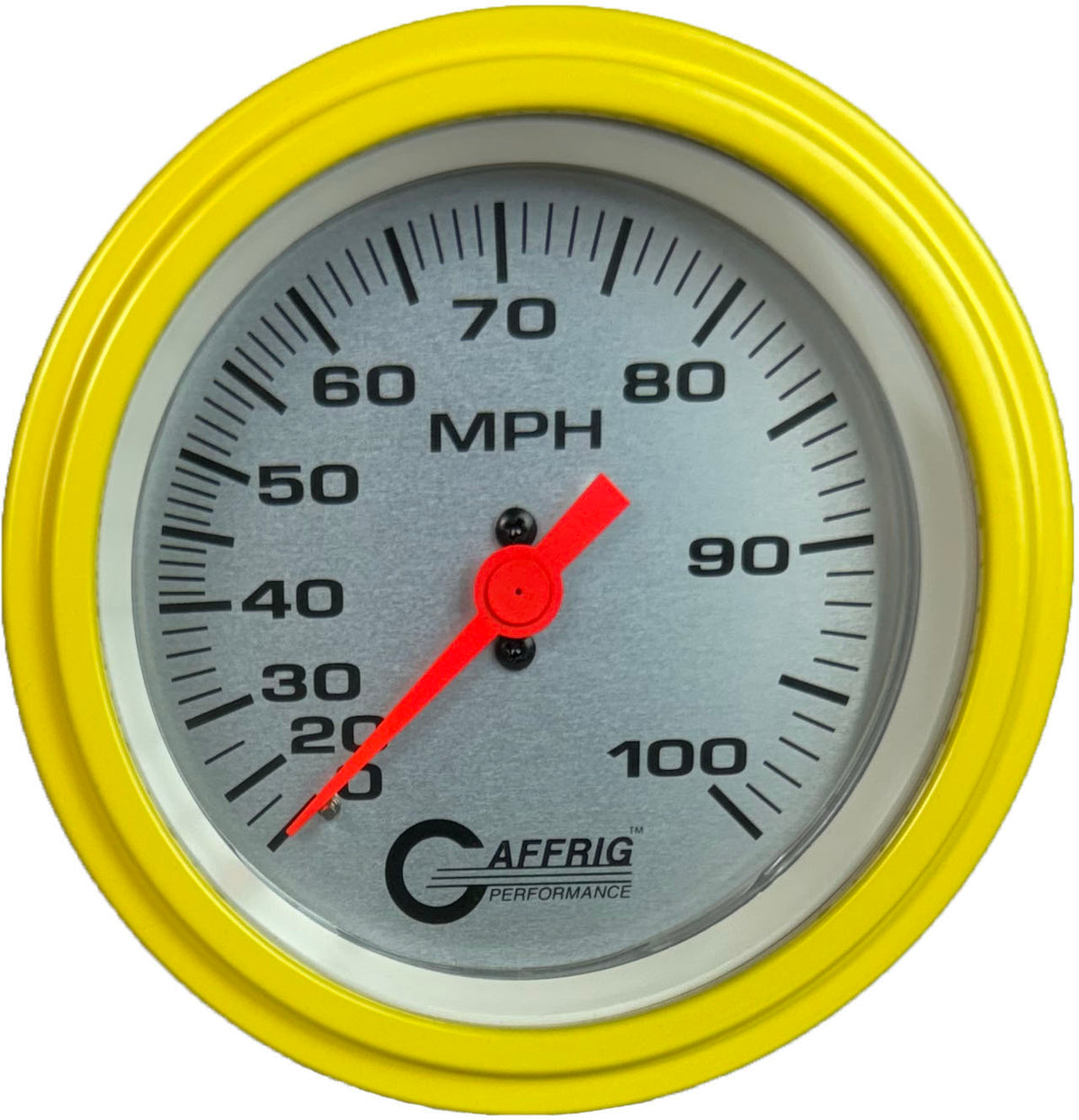 GAFFRIG 3 3/8 INCH MECHANICAL DRY SPEEDOMETER 100 MPH KIT - WHITE, BLACK, PLATINUM