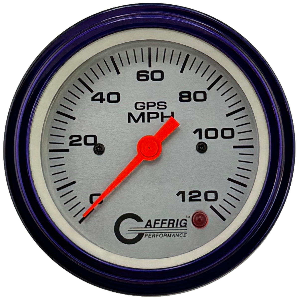 GAFFRIG 3 3/8 INCH GPS SPEEDOMETER - HEAD ONLY - PLATINUM - 90 MPH, 120 MPH, 160 MPH