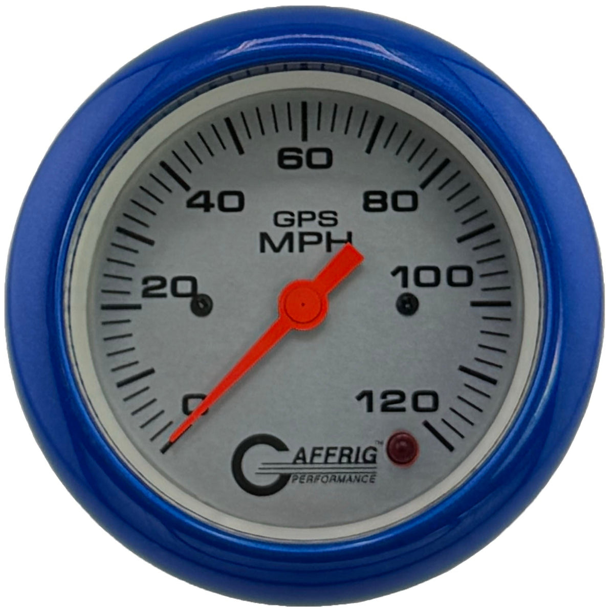 GAFFRIG 3 3/8 INCH GPS SPEEDOMETER - HEAD ONLY - PLATINUM - 90 MPH, 120 MPH, 160 MPH