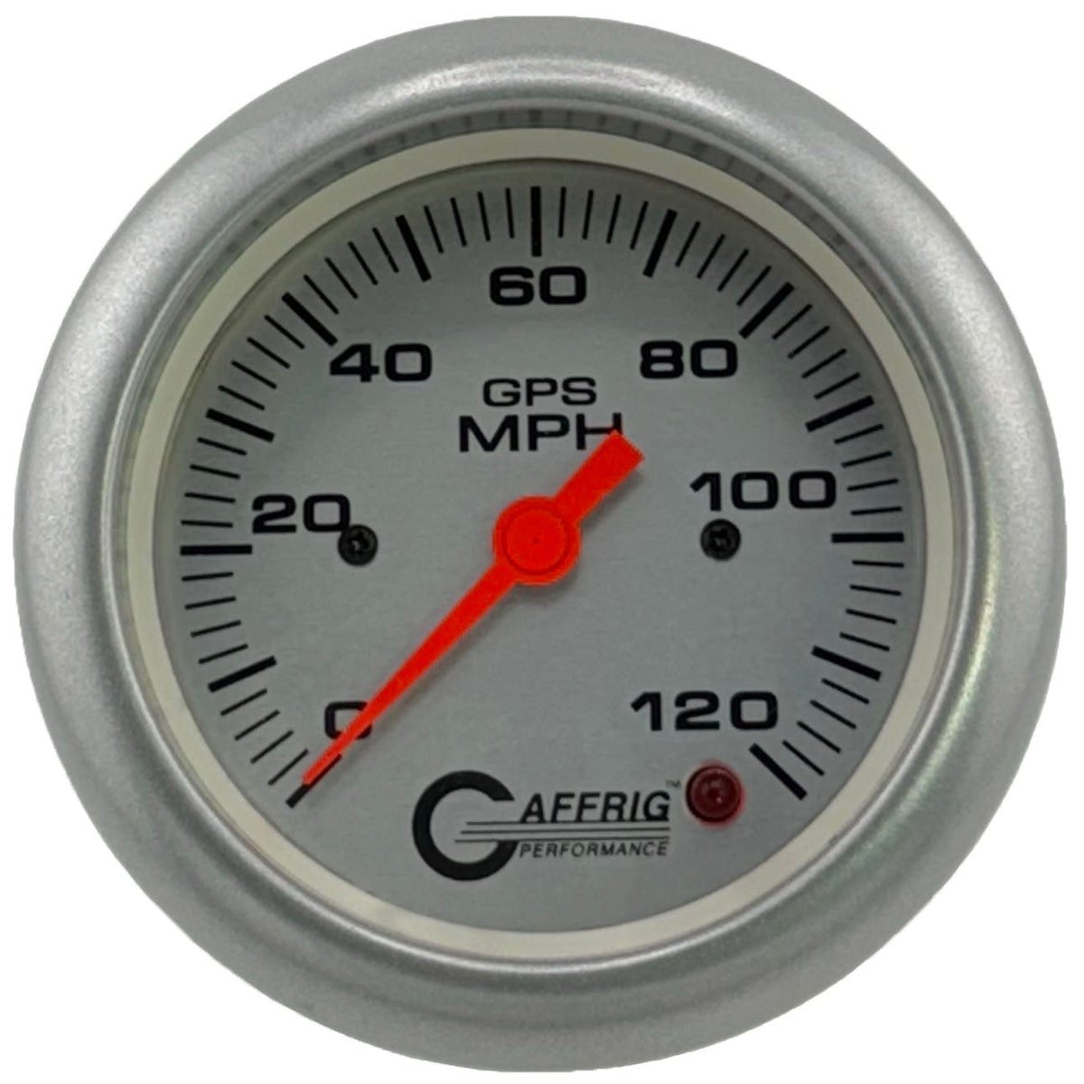 GAFFRIG 3 3/8 INCH GPS SPEEDOMETER - HEAD ONLY - PLATINUM - 90 MPH, 120 MPH, 160 MPH