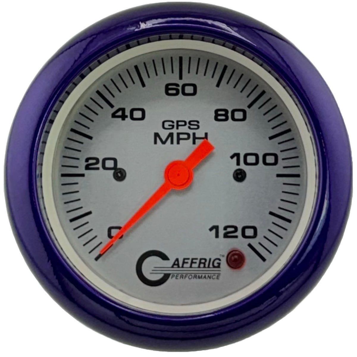 GAFFRIG 3 3/8 INCH GPS SPEEDOMETER - HEAD ONLY - PLATINUM - 90 MPH, 120 MPH, 160 MPH