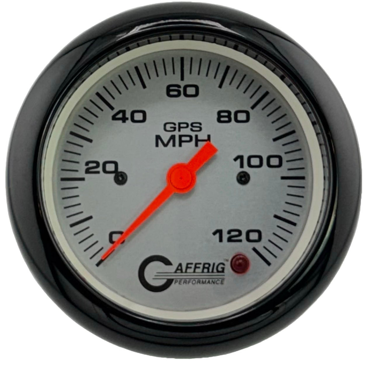 GAFFRIG 3 3/8 INCH GPS SPEEDOMETER - HEAD ONLY - PLATINUM - 90 MPH, 120 MPH, 160 MPH