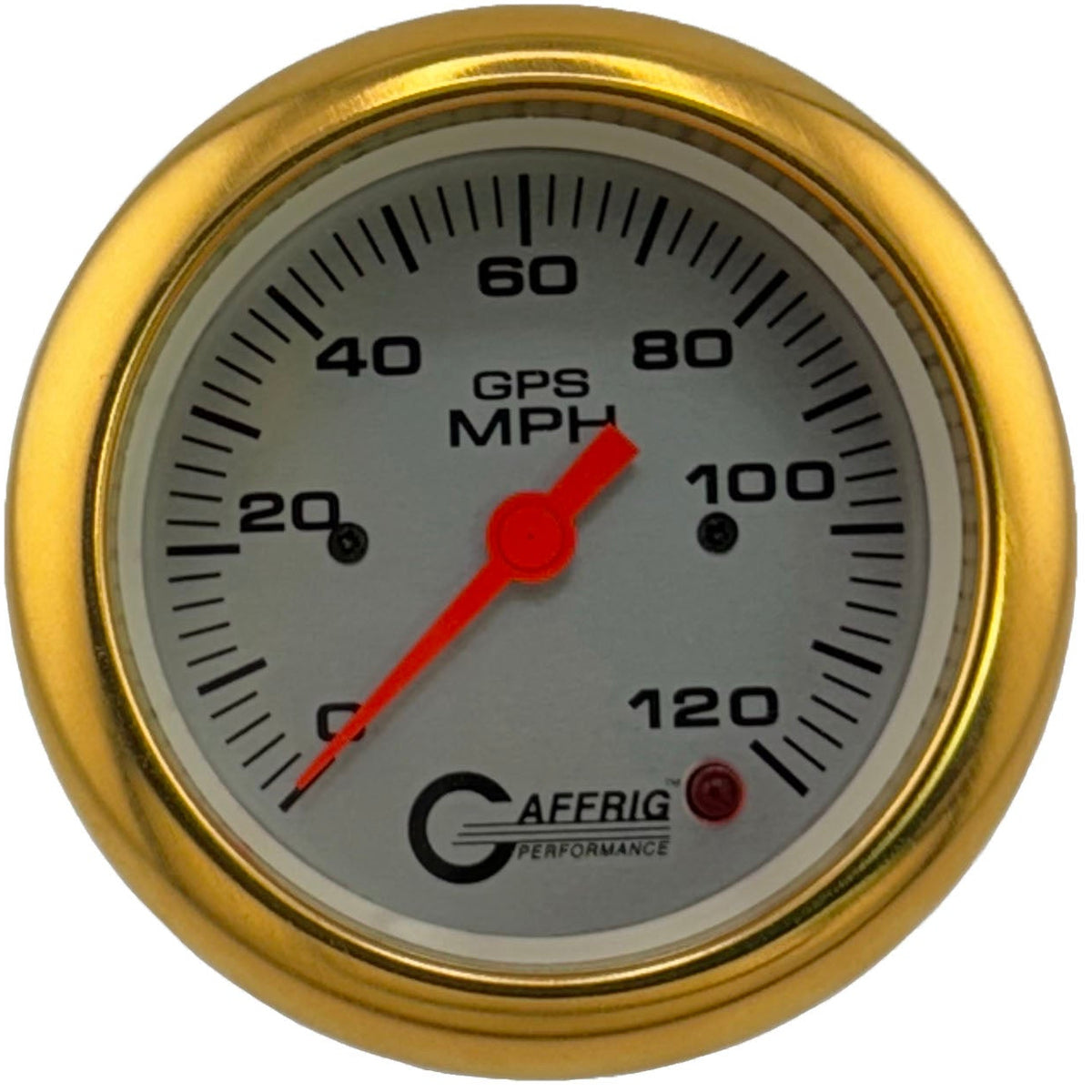 GAFFRIG 3 3/8 INCH GPS SPEEDOMETER - HEAD ONLY - PLATINUM - 90 MPH, 120 MPH, 160 MPH
