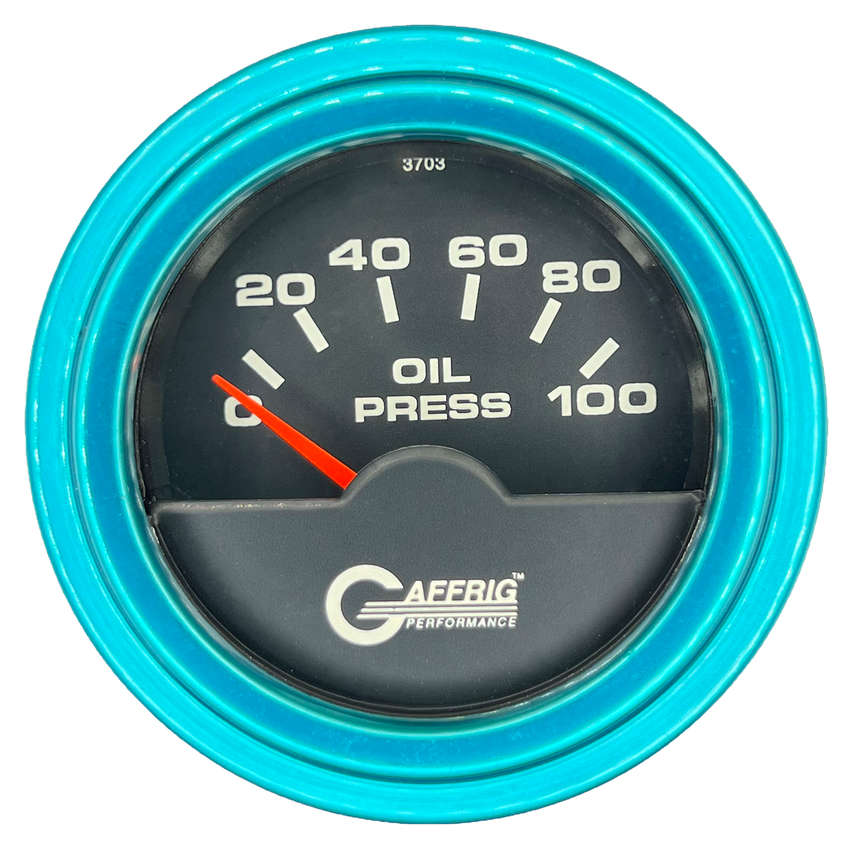 GAFFRIG 2 INCH ELECTRIC OIL PRESSURE GAUGE 0-100 PSI STEP RIM (002) / TEAL / BLACK