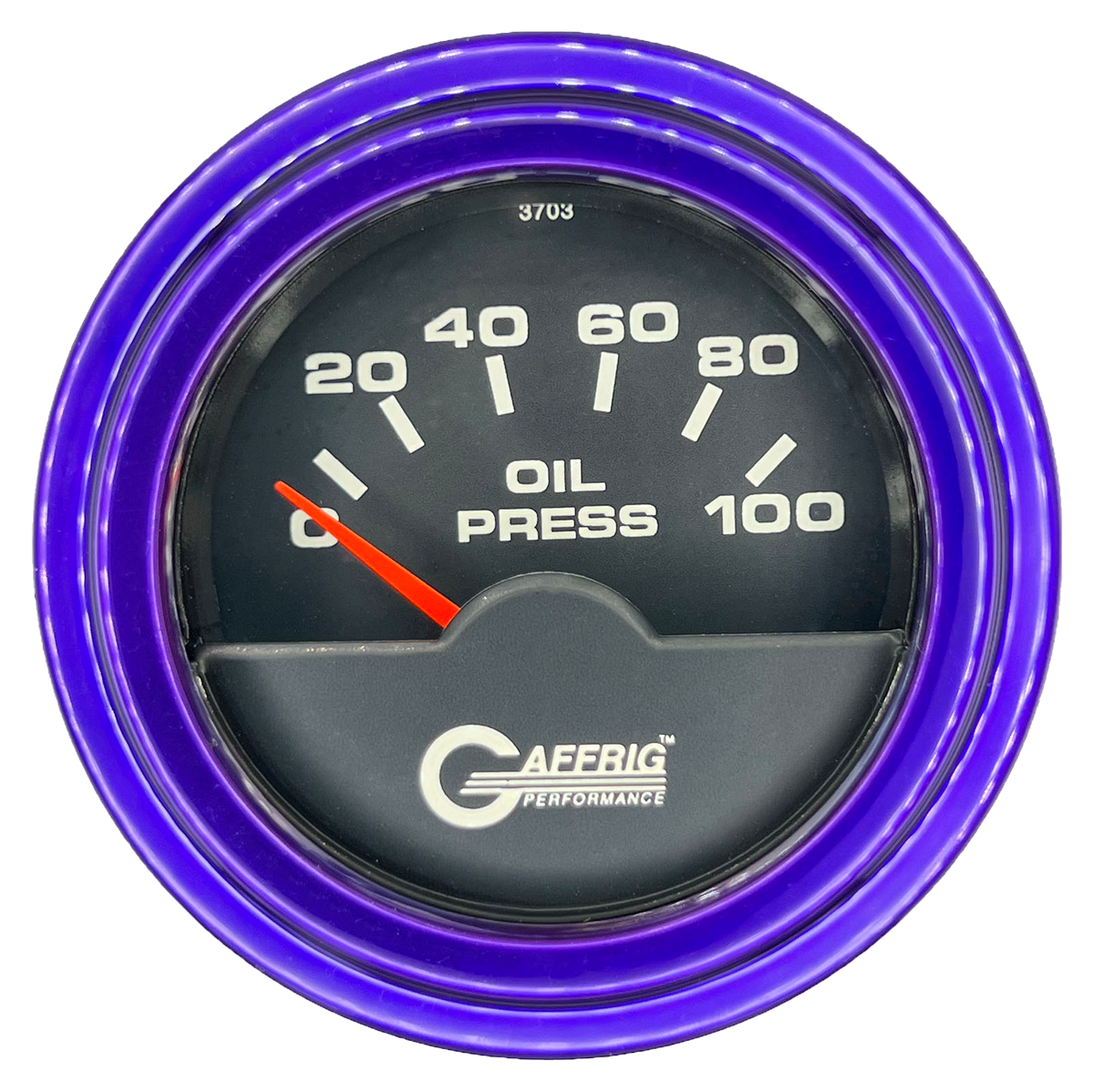 GAFFRIG 2 INCH ELECTRIC OIL PRESSURE GAUGE 0-100 PSI STEP RIM (002) / PURPLE / BLACK