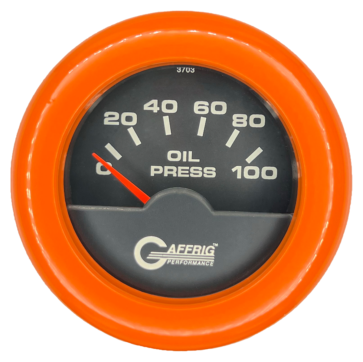 GAFFRIG 2 INCH ELECTRIC OIL PRESSURE GAUGE 0-100 PSI FAT RIM (218) / ORANGE / BLACK
