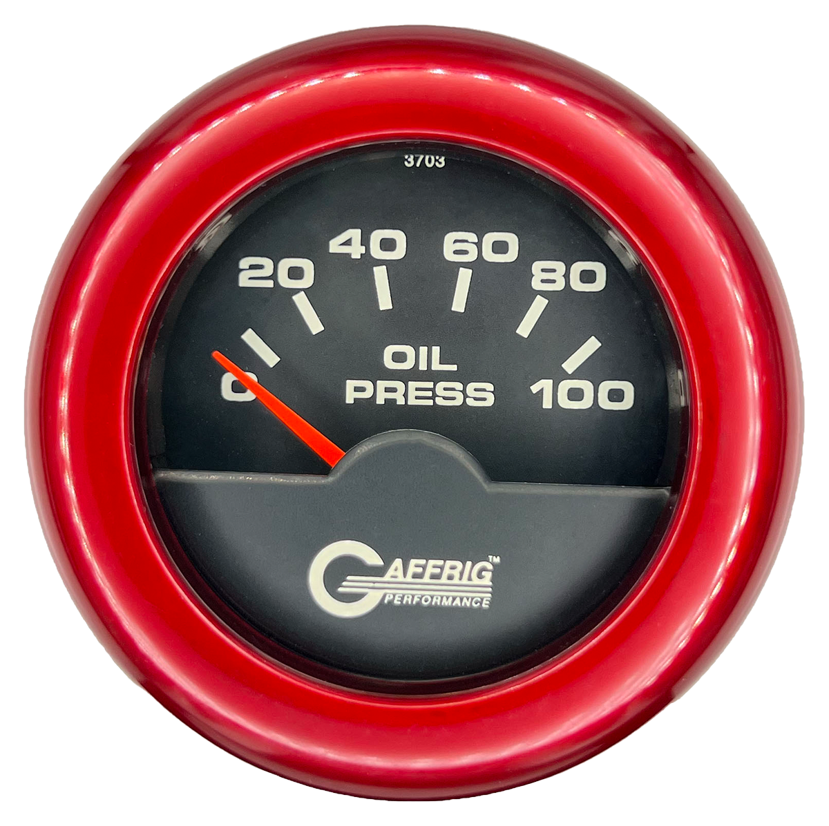 GAFFRIG 2 INCH ELECTRIC OIL PRESSURE GAUGE 0-100 PSI FAT RIM (218) / RED / BLACK