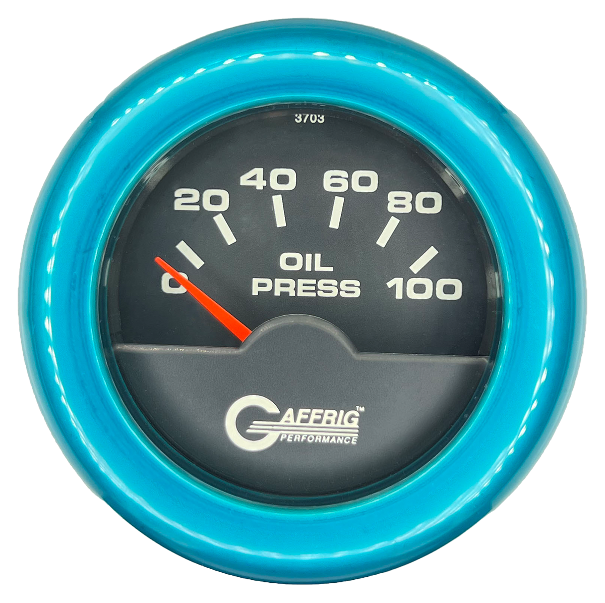 GAFFRIG 2 INCH ELECTRIC OIL PRESSURE GAUGE 0-100 PSI FAT RIM (218) / TEAL / BLACK