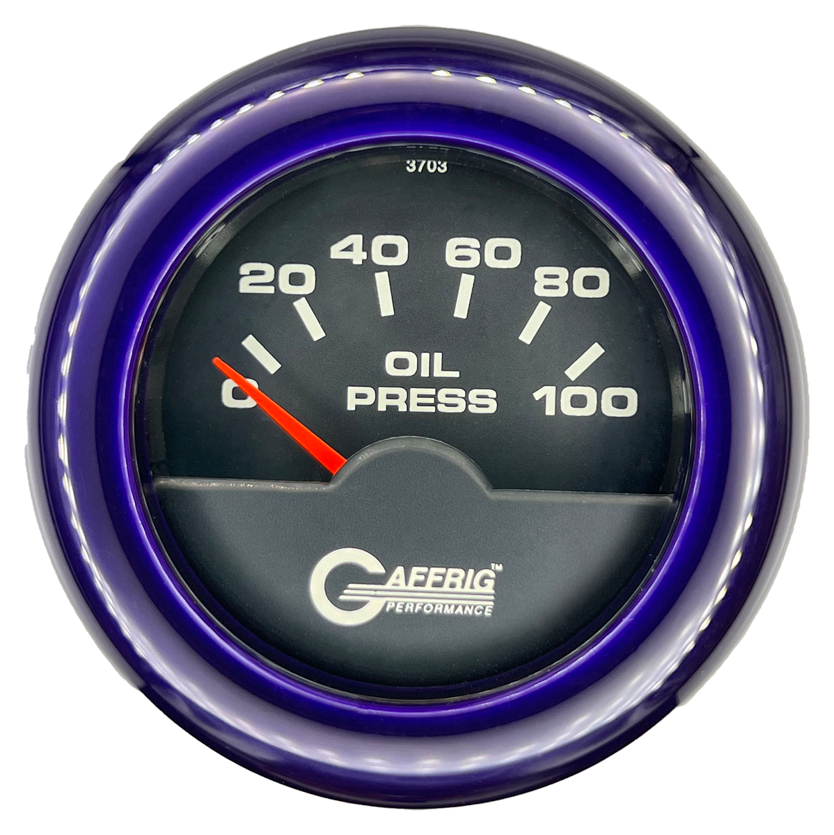 GAFFRIG 2 INCH ELECTRIC OIL PRESSURE GAUGE 0-100 PSI FAT RIM (218) / PURPLE / BLACK