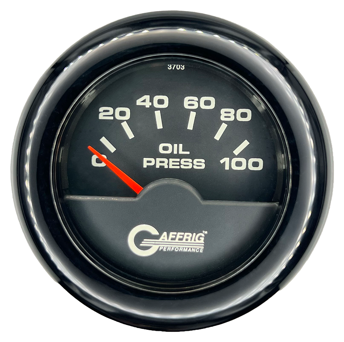 GAFFRIG 2 INCH ELECTRIC OIL PRESSURE GAUGE 0-100 PSI FAT RIM (218) / BLACK / BLACK