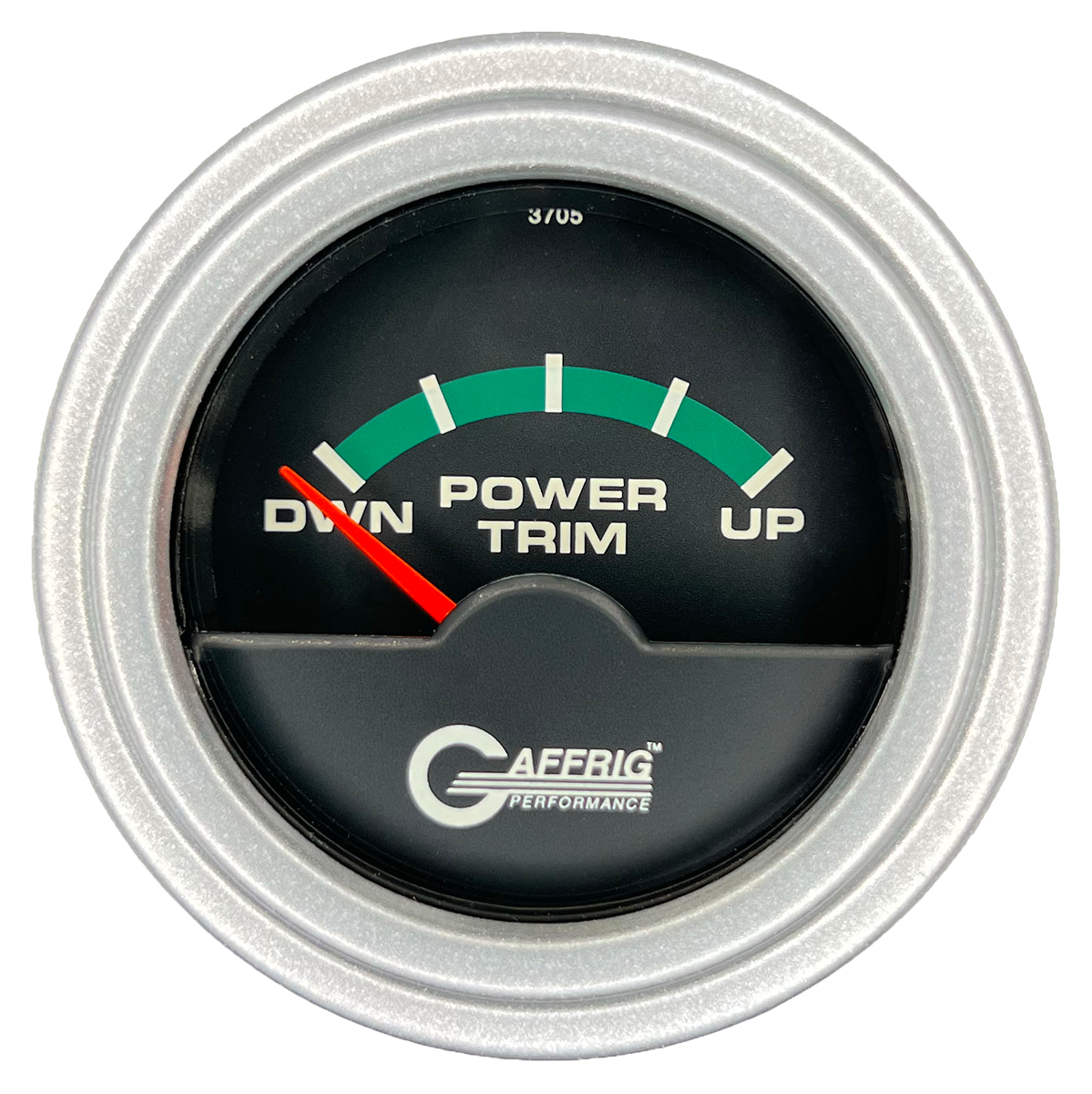 GAFFRIG 2 INCH ELECTRIC TRIM METER OMC GAUGE STEP RIM (002) / PLATINUM / BLACK