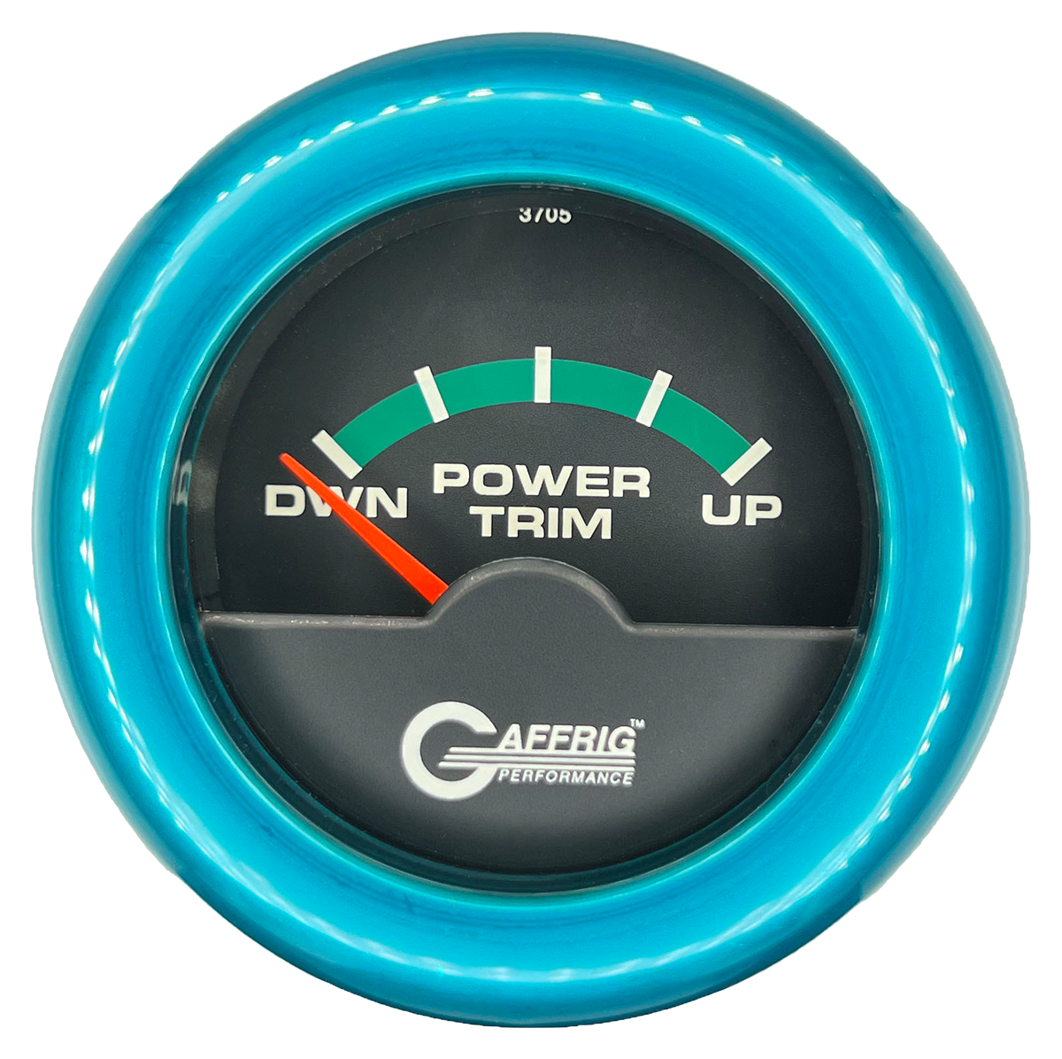 GAFFRIG 2 INCH ELECTRIC TRIM METER OMC GAUGE FAT RIM (218) / TEAL / BLACK
