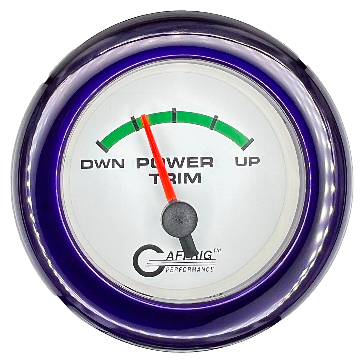 GAFFRIG 2 INCH ELECTRIC TRIM METER OMC GAUGE FAT RIM (218) / PURPLE / WHITE