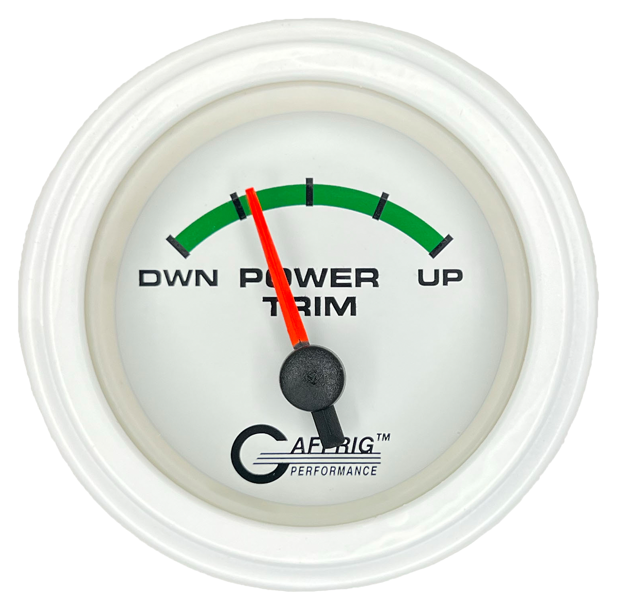 GAFFRIG 2 INCH ELECTRIC TRIM METER OMC GAUGE STEP RIM (002) / WHITE / WHITE